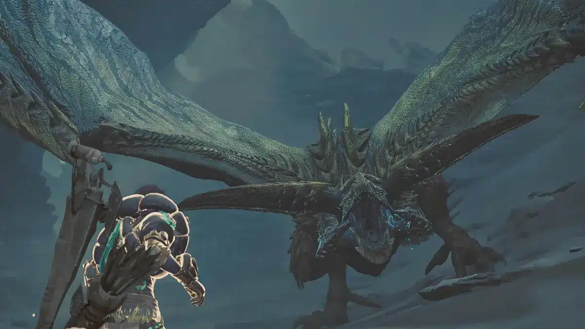 Karakter Rey Dau mengenakan perlengkapan tempur untuk perburuan monster hunter wilds